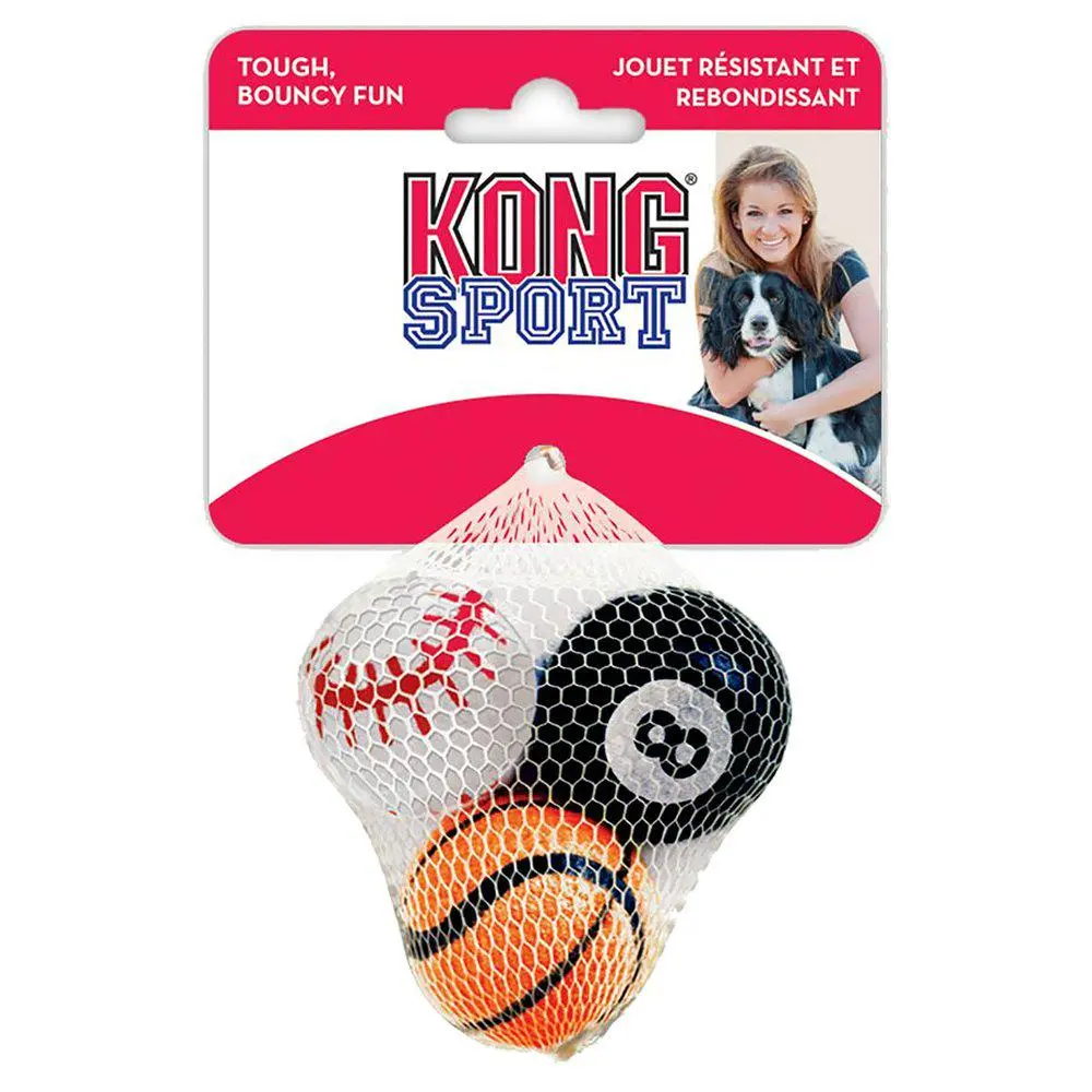 KONG Sport Balls S 3 stk 5 cm - slidstærke små hundebolde